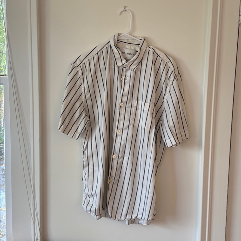 Our Legacy Large Stripe Button Up Short Sleeve